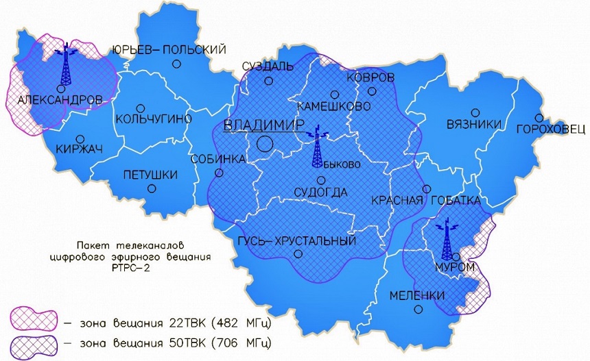 Интерактивная карта эфирного телерадиовещания